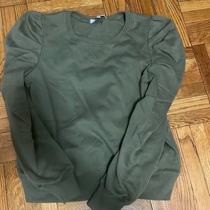Rebecca Minkoff green sweatshirt with cute balloon sleeves. Size medium